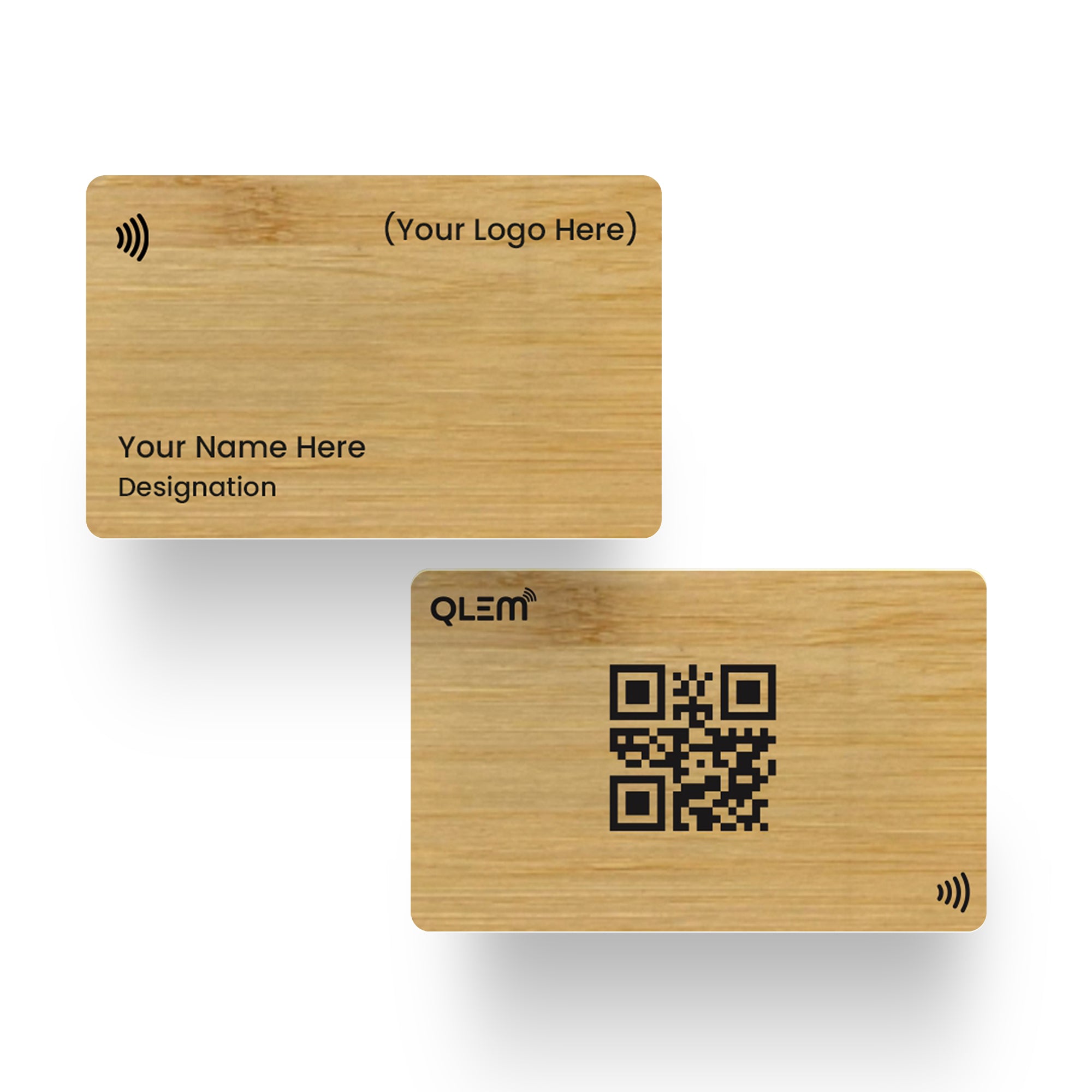 QLEM NFC Smart Business Card - Wooden - Bamboo (Customized)