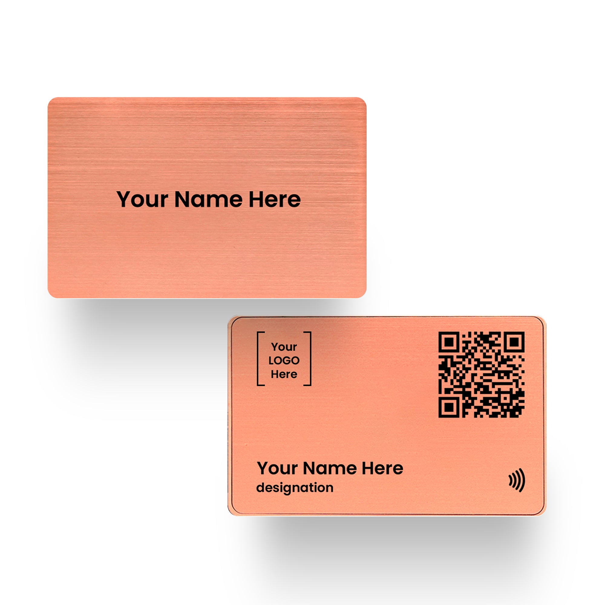 QLEM NFC Smart Business Card - Metal - Rose Gold (Premium Customized)