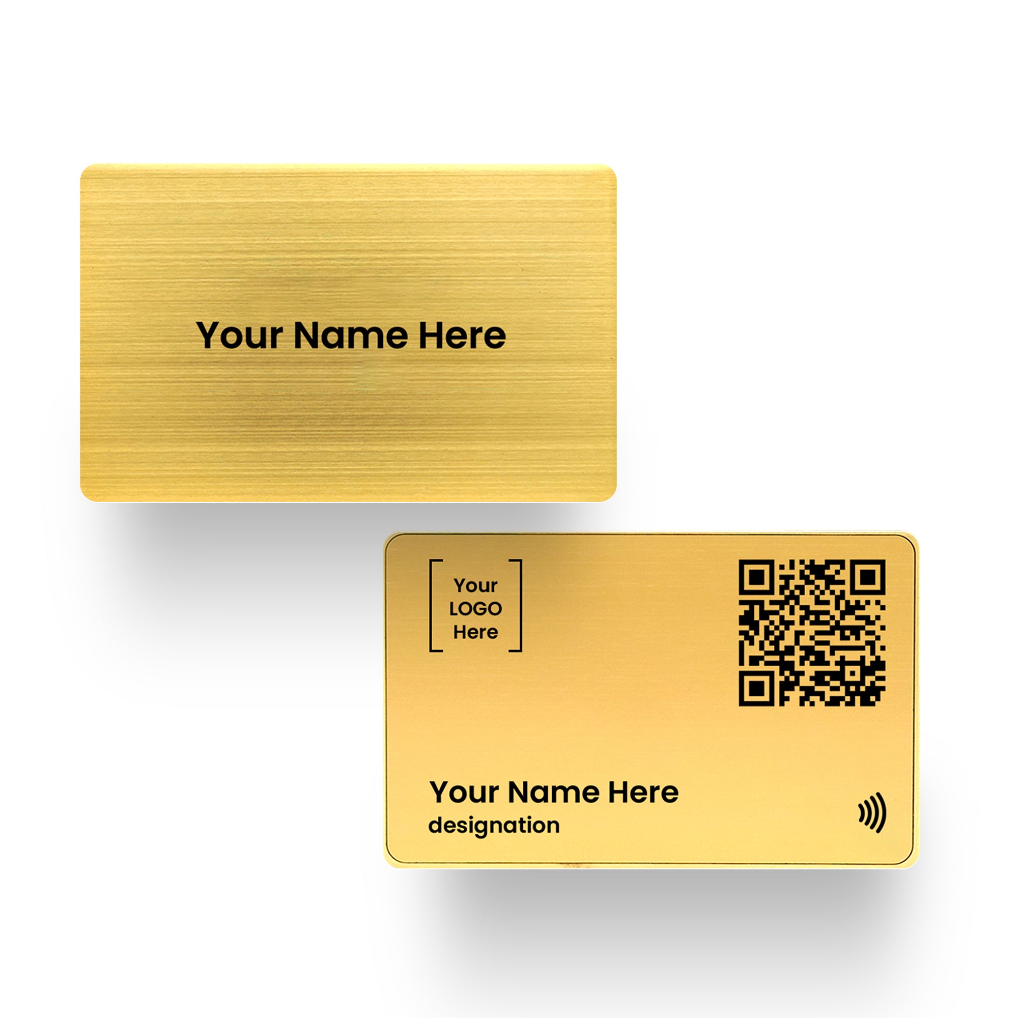 QLEM NFC Smart Business Card - Metal - Gold (Premium Customized)