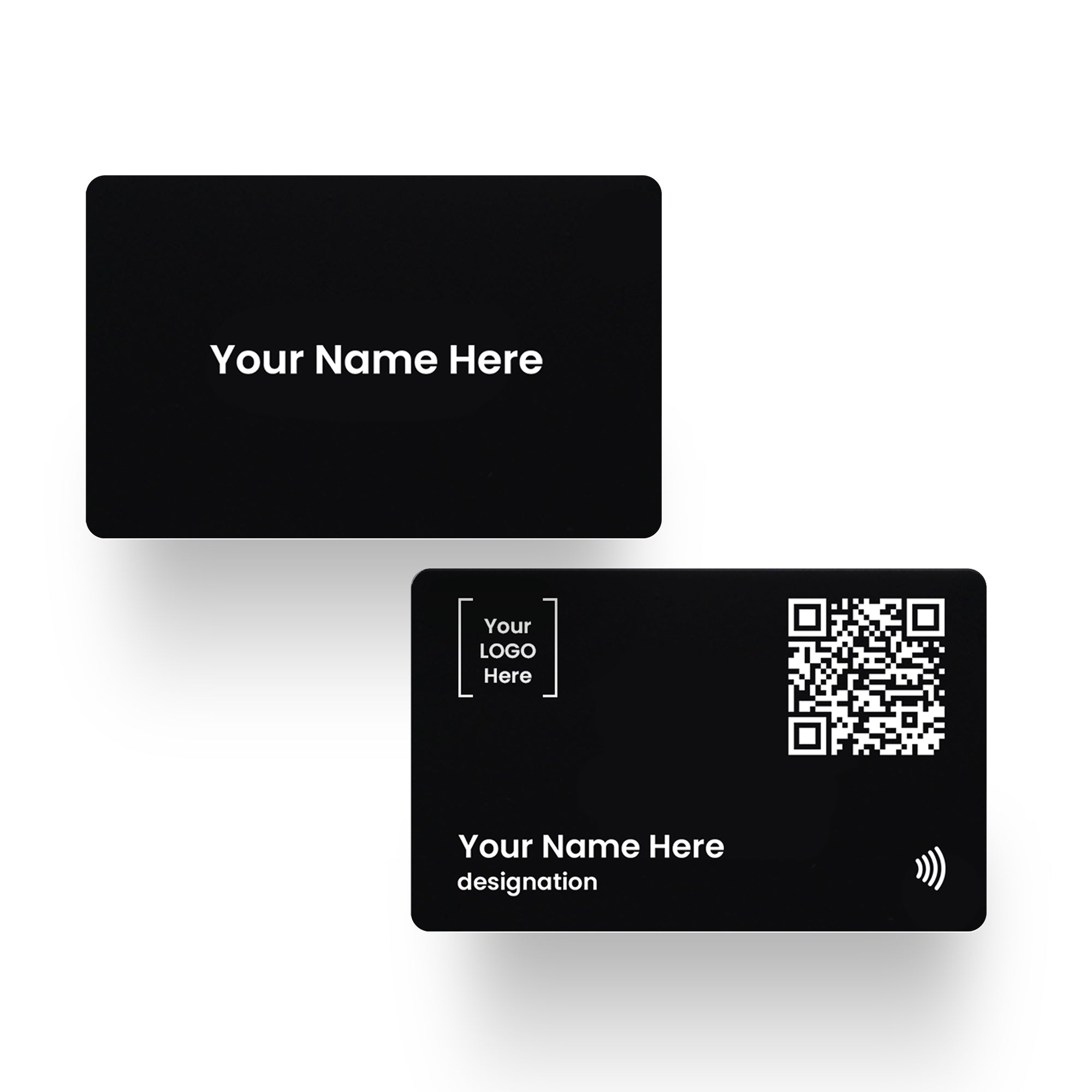 QLEM NFC Smart Business Card - Metal - Black (Premium Customized)