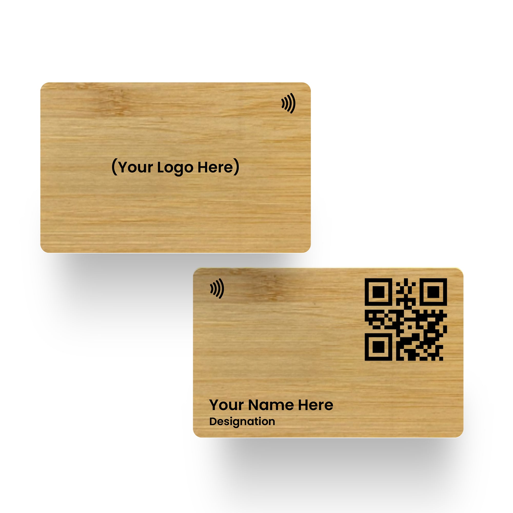 QLEM NFC Smart Business Card - Wooden - Bamboo (Premium Customized)