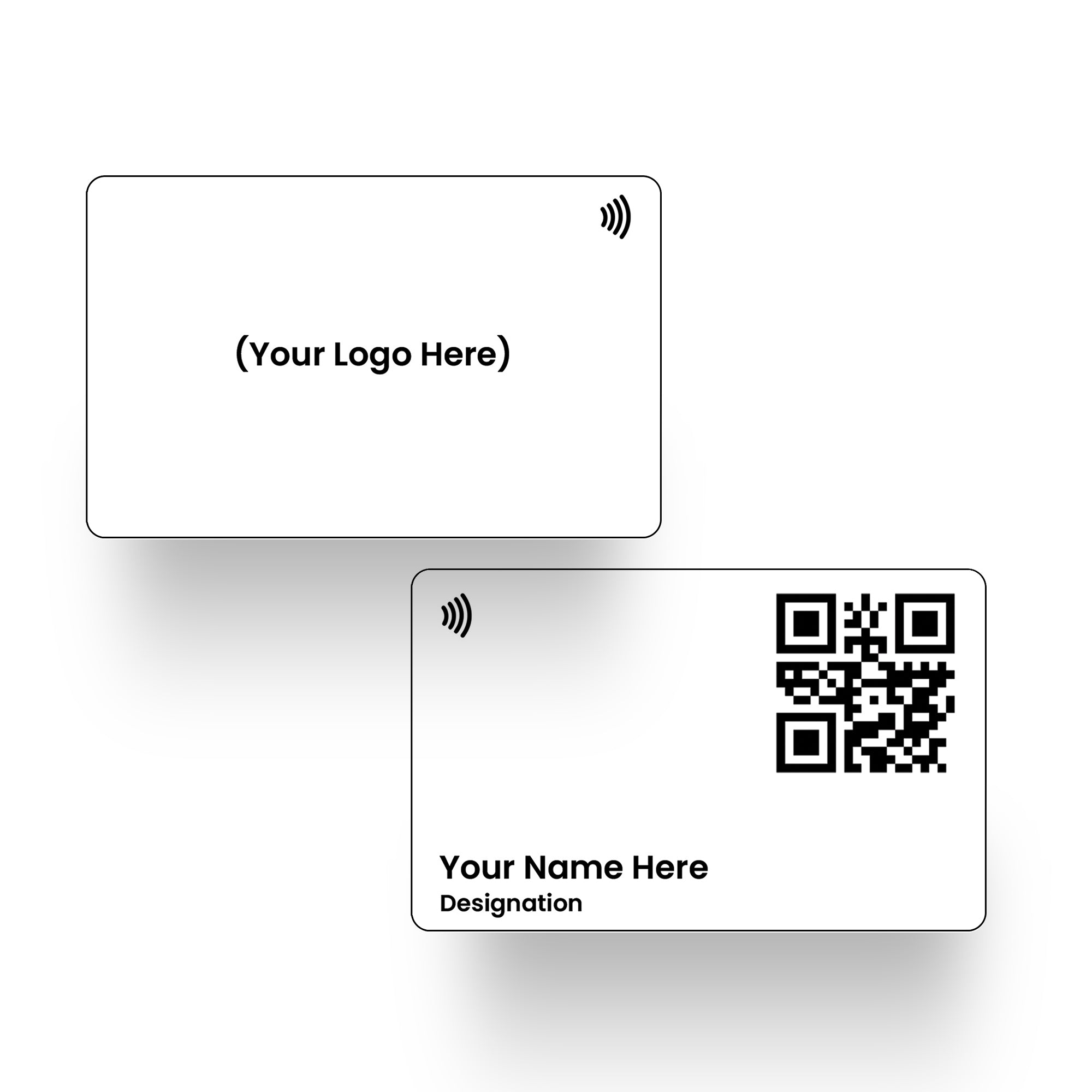 QLEM NFC Smart Business Card - PVC - White (Premium Customized)