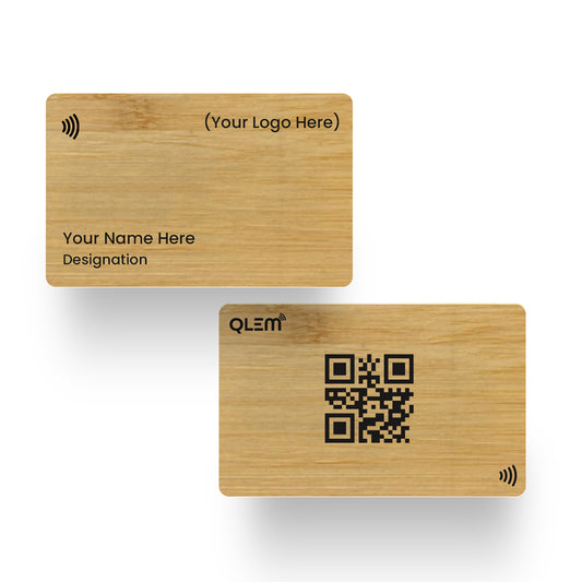 QLEM NFC Smart Business Card - Wooden - Bamboo (Customized)