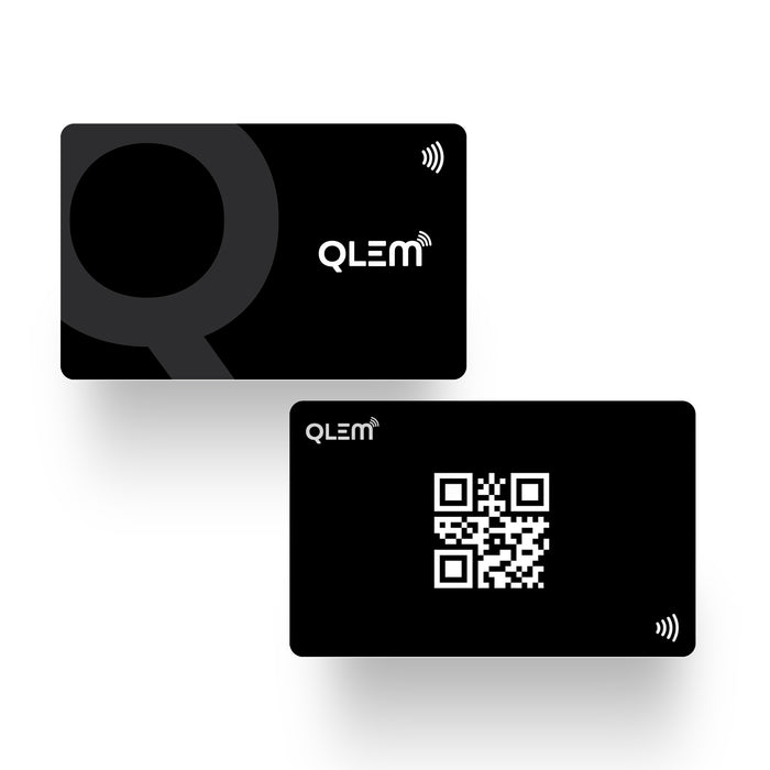 QLEM PVC Black NFC smart business card – front