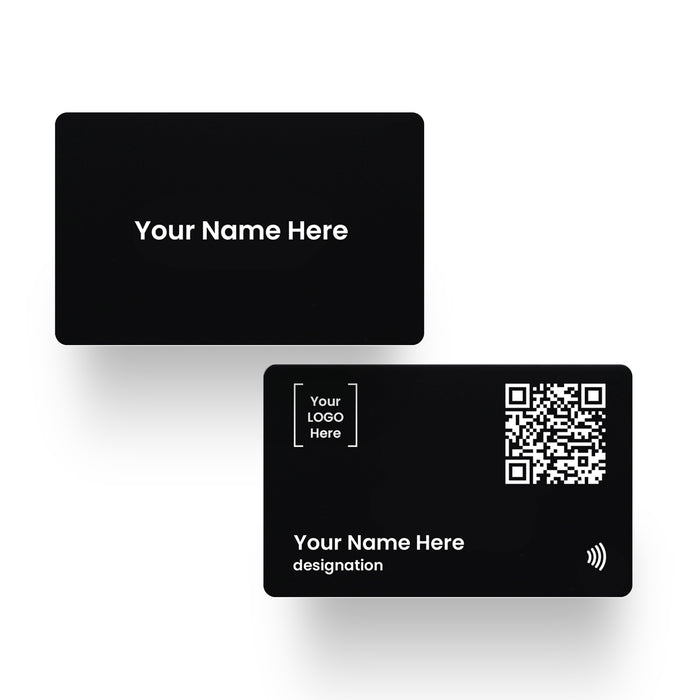QLEM Black Metal (Customized) NFC smart business card – front
