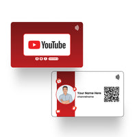 QLEM YouTube NFC social media card – tap to open your YouTube profile