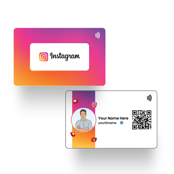 QLEM NFC Smart Card - PVC - Instagram Social Media Card (Customized)