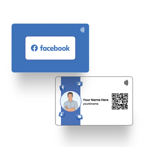 QLEM NFC Smart Card - PVC - Facebook Social Media Card (Customized)