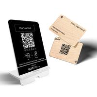 QLEM NFC standee and walnut wooden card combo – view 3