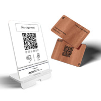 QLEM NFC standee and walnut wooden card combo – view 4