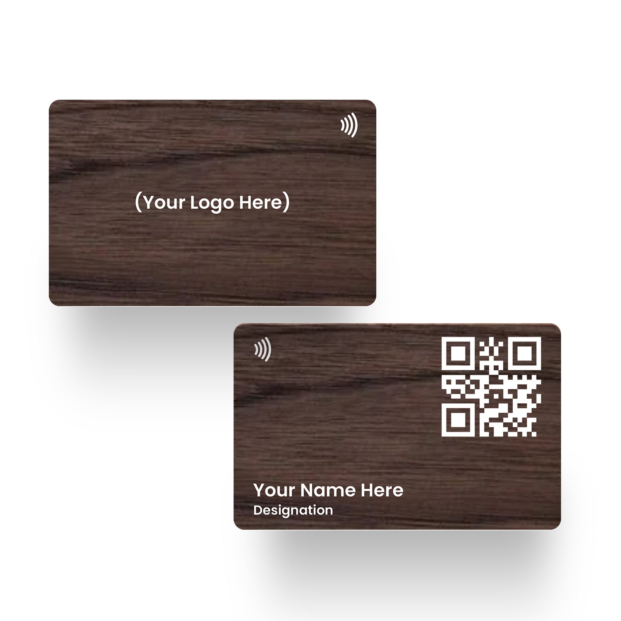 QLEM NFC Smart Business Card - Wooden - Wallnut (Premium Customized)