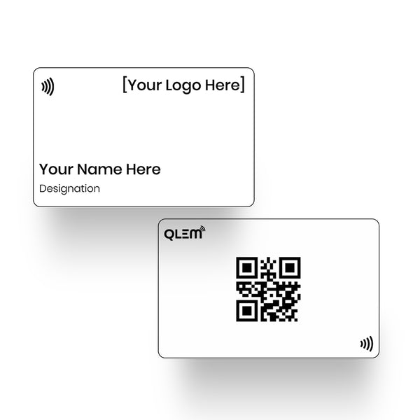 QLEM NFC Smart Business Card - PVC - White (Customized)