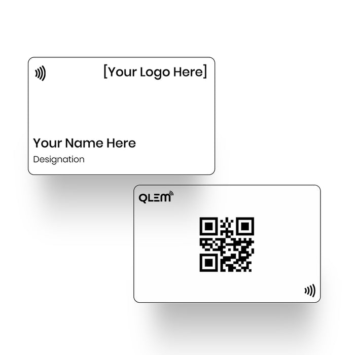 QLEM PVC White (Customized) NFC smart business card – front