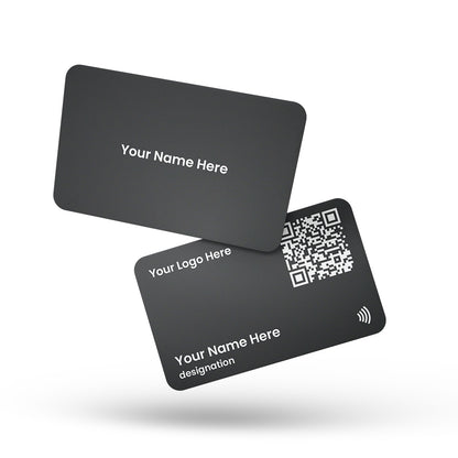 QLEM NFC Smart Business Card - Metal - Black (Premium Customized)