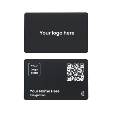 QLEM NFC Smart Business Card - Metal - Black (Premium Customized)