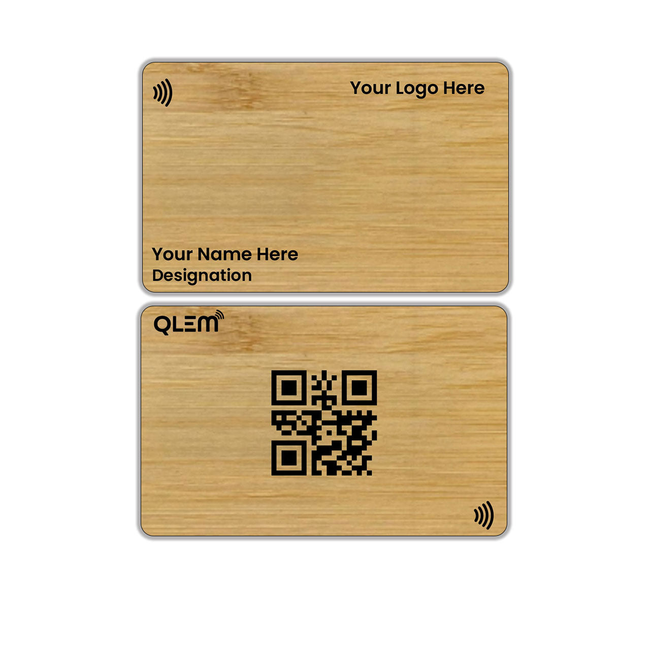 QLEM NFC Smart Business Card - Wooden - Bamboo (Customized)