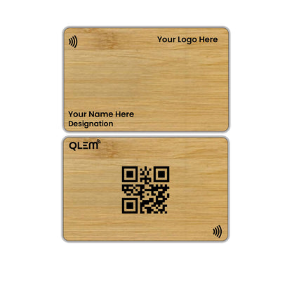 QLEM NFC Smart Business Card - Wooden - Bamboo (Customized)