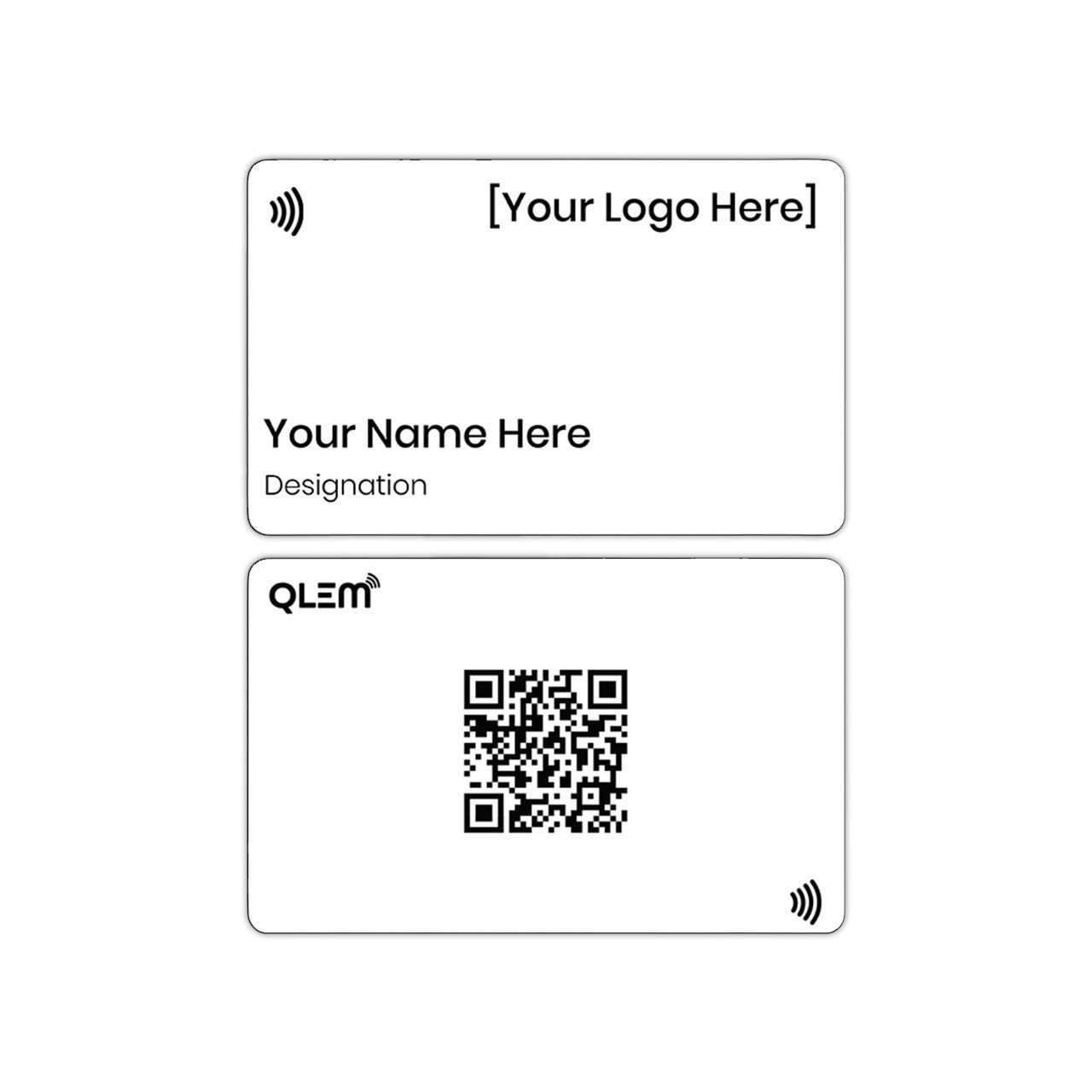 QLEM NFC Smart Business Card - PVC - White (Customized)