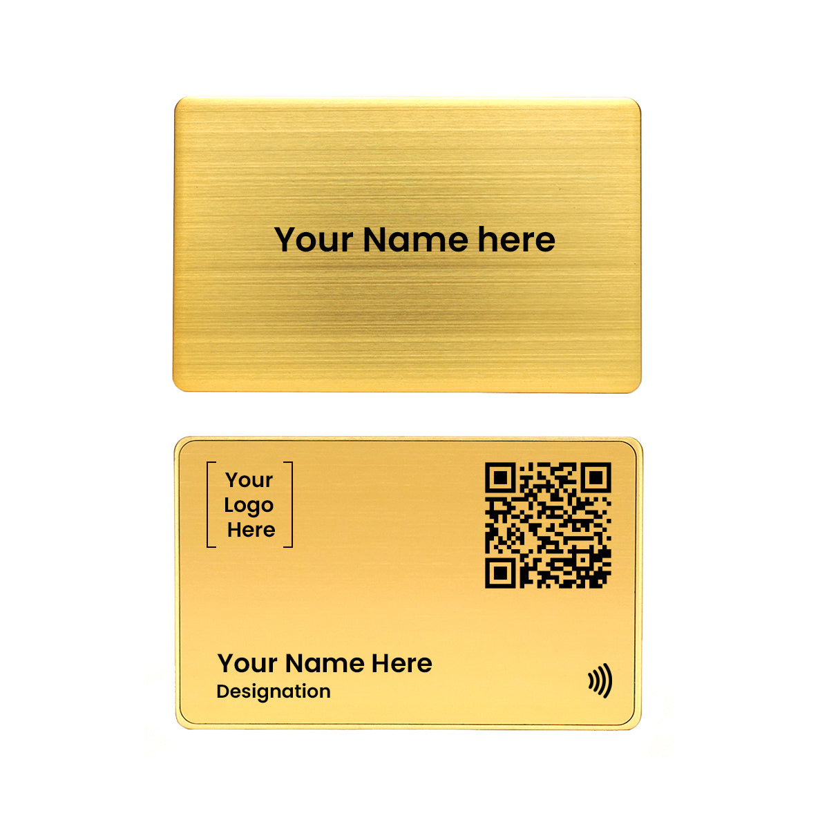 QLEM NFC Smart Business Card - Metal - Gold (Premium Customized)