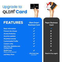 QLEM NFC card tap and QR scan infographic