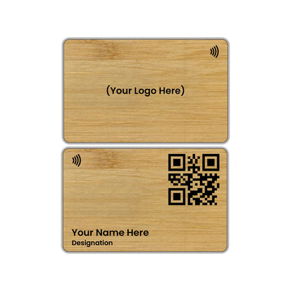 QLEM NFC Smart Business Card - Wooden - Bamboo (Premium Customized)