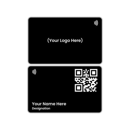 QLEM NFC Smart Business Card - PVC -Black (Premium Customized)