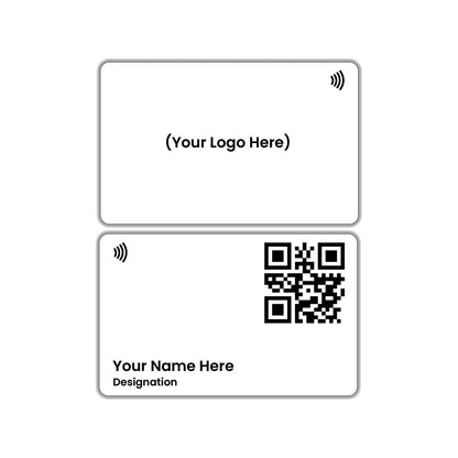 QLEM NFC Smart Business Card - PVC - White (Premium Customized)