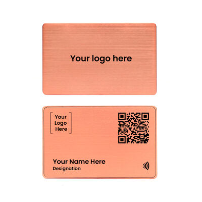 QLEM NFC Smart Business Card - Metal - Rose Gold (Premium Customized)