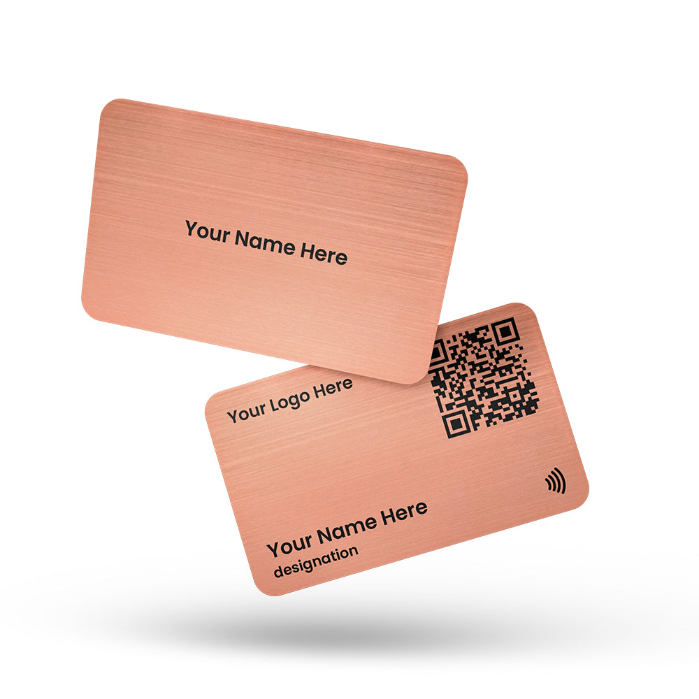 QLEM NFC Smart Business Card - Metal - Rose Gold (Premium Customized)